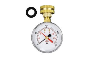 2-1/2" Pressure Gauge,Water Pressure Test Gauge, 3/4" Female Hose Thread, 0-200 PSI with Red Pointer