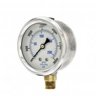 Glycerin Filled Industrial Bottom Mount Pressure Gauge with Stainless Steel Case