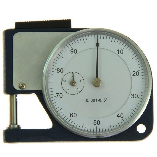 Pocket Thickness Micrometer 0.5"/0.001" Portable Quick Measure Paper Gauge - Click Image to Close