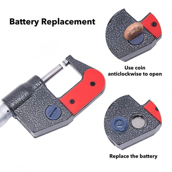 Digital Outside Micrometer with Carbide Tip 0-1"/0-25mm Measuring Range 0.00005" /0.001 mm - Click Image to Close