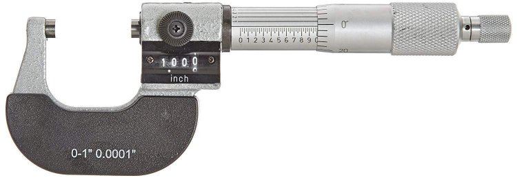 Digit Outside Micrometer, 0-1" Measuring Range, 0.0001" Graduation - Click Image to Close