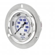 Glycerin Filled Industrial Front Flanged Panel Mount Pressure Gauge with Stainless Steel Case