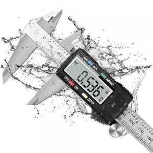 Measuring Tool, Digital Caliper with ABS/0 Button, IP54 Waterproof Micrometer Caliper Digital Stainless Steel Body