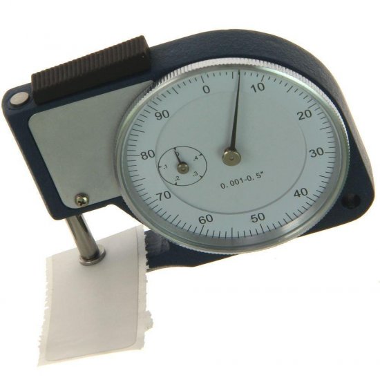 Pocket Thickness Micrometer 0.5"/0.001" Portable Quick Measure Paper Gauge - Click Image to Close