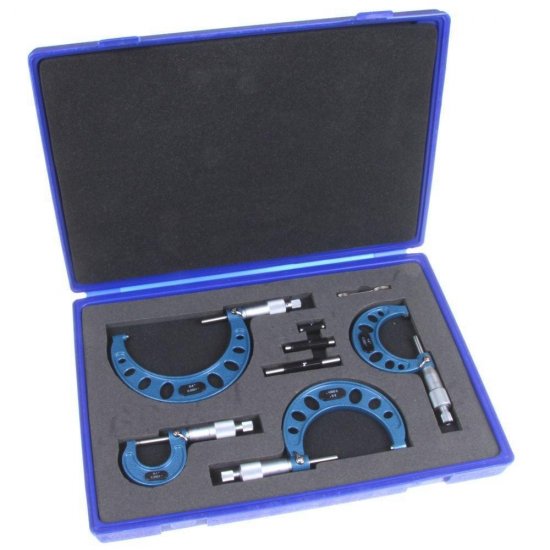 Premium Outside Micrometer Set 0-4"/0.0001" Precision Machinist Tool - Click Image to Close