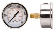 2-1/2" Liquid Filled Pressure Gauges - Stainless Steel Case, Brass, 1/4" NPT