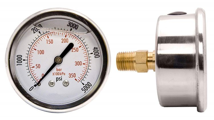 2-1/2" Liquid Filled Pressure Gauges - Stainless Steel Case, Brass, 1/4" NPT - Click Image to Close