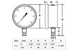 2.5" DIAL DISPLAY, STAINLESS STEEL CASE, BRASS INTERNALS, 1/4 MALE NPT LOWER MOUNT CONNECTION,