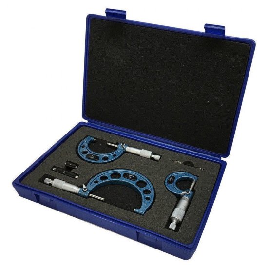 0-3'' Outside Micrometer Set .0001" Graduations Carbide Tip - Click Image to Close