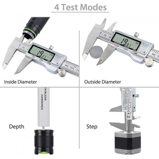 Digital Vernier Caliper Stainless Steel Electronic Caliper Fractions/inch/Metric Conversion Measuring Tool - Click Image to Close