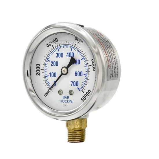 Glycerin Filled Industrial Bottom Mount Pressure Gauge - Click Image to Close