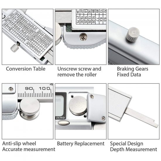 Digital Vernier Caliper Stainless Steel Electronic Caliper Fractions/inch/Metric Conversion Measuring Tool - Click Image to Close