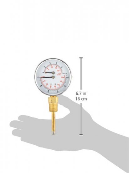 Gauge 3" Dial Size, 1/2" Male NPT Connection Size, 0/100 psi Range - Click Image to Close