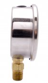 2-1/2" Oil Filled Pressure Gauge - Stainless Steel Case, Brass, 1/4" NPT