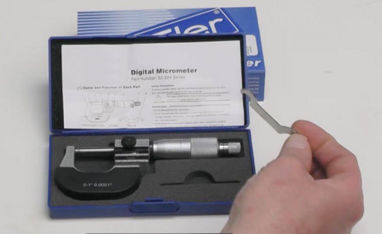 Digit Outside Micrometer, 0-1" Measuring Range, 0.0001" Graduation - Click Image to Close