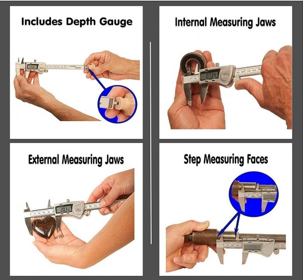 Digital Caliper, Durable Stainless Steel Electronic Measuring Tool - Click Image to Close