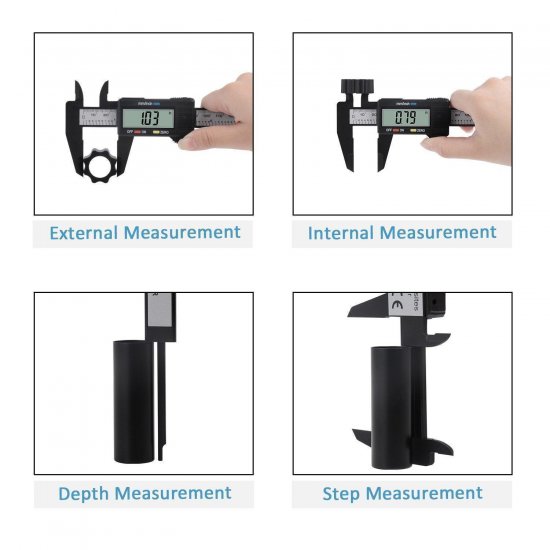 Digital Caliper, 0-6" Calipers Measuring Tool - Electronic Micrometer Caliper with Large LCD Screen - Click Image to Close